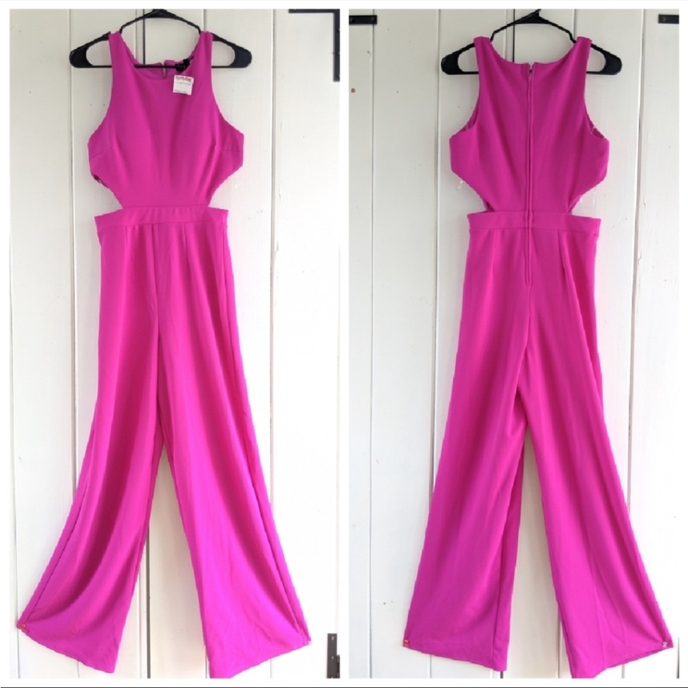 Beautiful fuchsia cut out jumpsuit